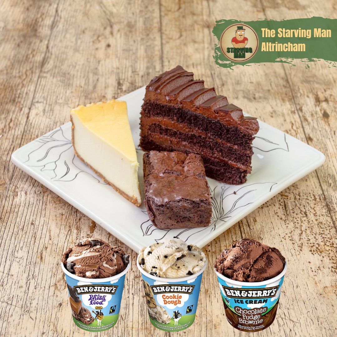 starvingmanalt's tweet image. Finish your order off right with a sweet treat!!
A range of cakes and Ben &amp;amp; Jerrys ice cream available online.
Go to  thestarvingman.online and treat yourself.
#dessert #benandjerrys #cake #altrincham