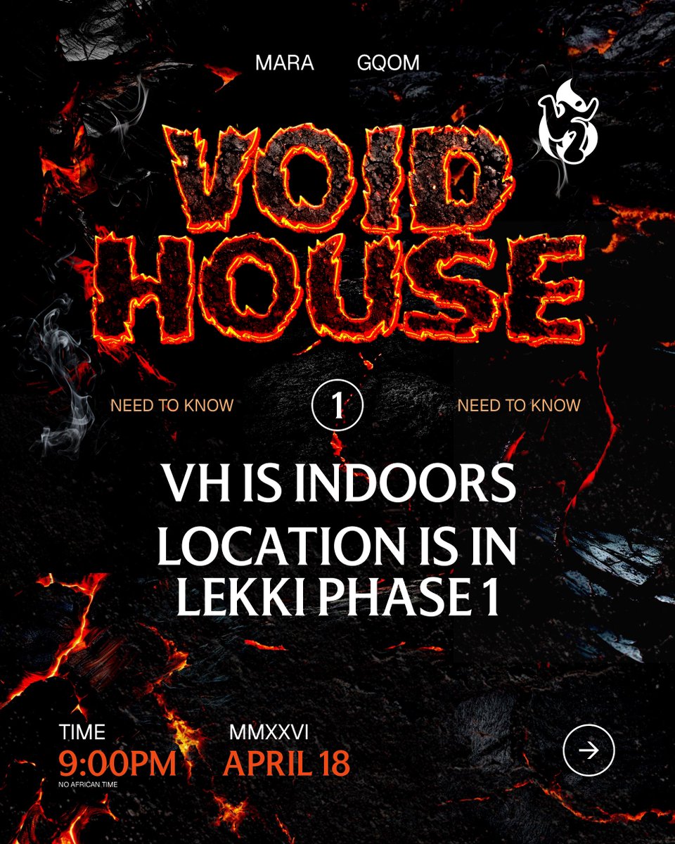 flygodT's tweet photo. What you need to know in regards to Saturday at VOID HOUSE
Pull Up to Fusi Event Centre inside Brassars Mall, Lekki Phase 1 and have a good time
Donโt say I didnโt tell you https://t.co/ryf1fQjFgk