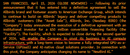 waghweb's tweet image. Allbirds pivot will go down in history 

From making shoes to AI infrastructure 

Will be used by other startups as an example to justify their pivot 😅