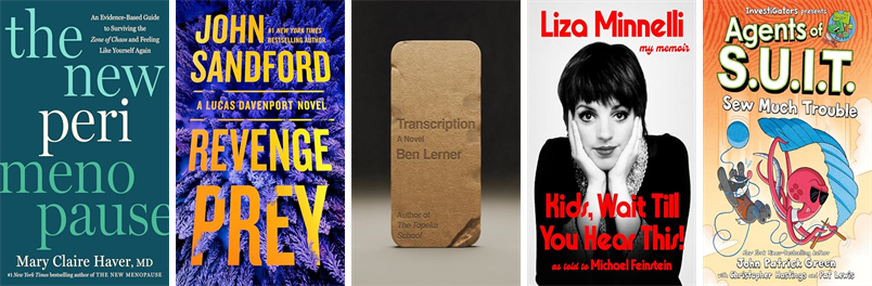 BHPLibrarian's tweet photo. This week the Berkeley Heights Free Public Library has 63 new books.  New items include The New Perimenopause, Revenge Prey, Transcription, Agents of S.U.I.T., Big Nate 34, Lake Effect, The Lost Daughter of Sparta, and The Last Woman of Warsaw. https://t.co/wzRkhLMI80 https://t.co/iOfdp8gplg