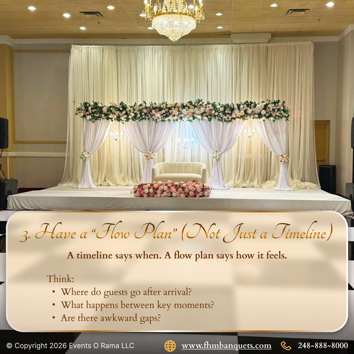 FHMBanquets_MI's tweet photo. The things no one tells you about planning a flawless event

Everyone focuses on the big moments…
but it’s the small details that guests actually remember.
From timing to ambiance to flow — these overlooked touches can make or break the experience

#EventPlanningTips #Wedding https://t.co/Hch05Aszp8