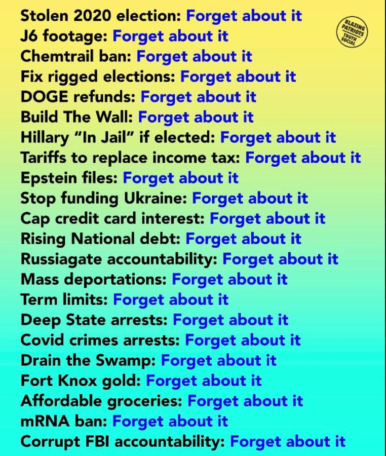 This is why people have left MAGA, Trump has broke too many promises, while continuing to gaslight about how great everything is.