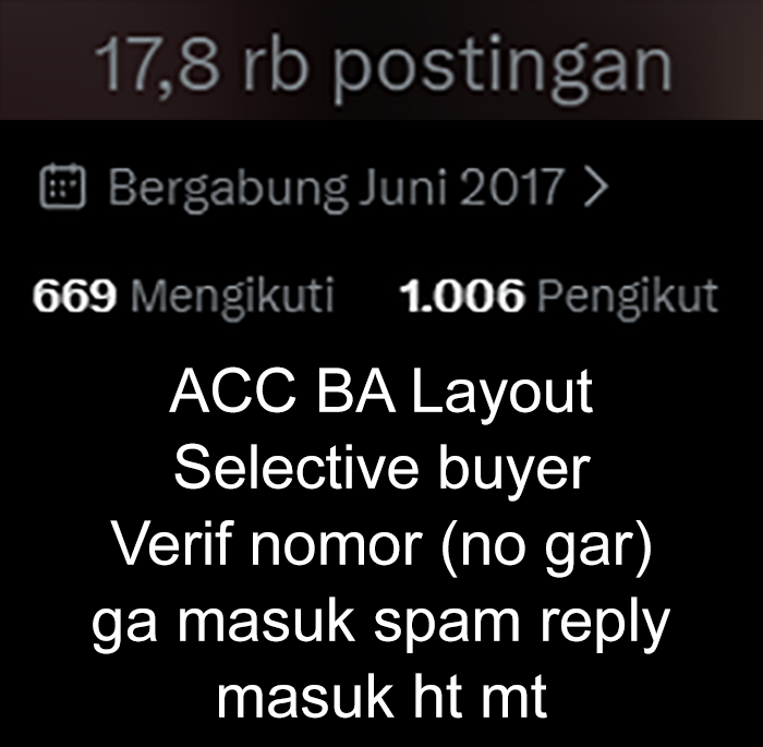 SudutRupa's tweet photo. guys ada yang butuh akun BA?
mau jual side acc BA layout lamaku

1xx akhir

akun nya gacor sekali. 
SELECTIVE BUAT BA #zonauang https://t.co/g3ORFcxIbA