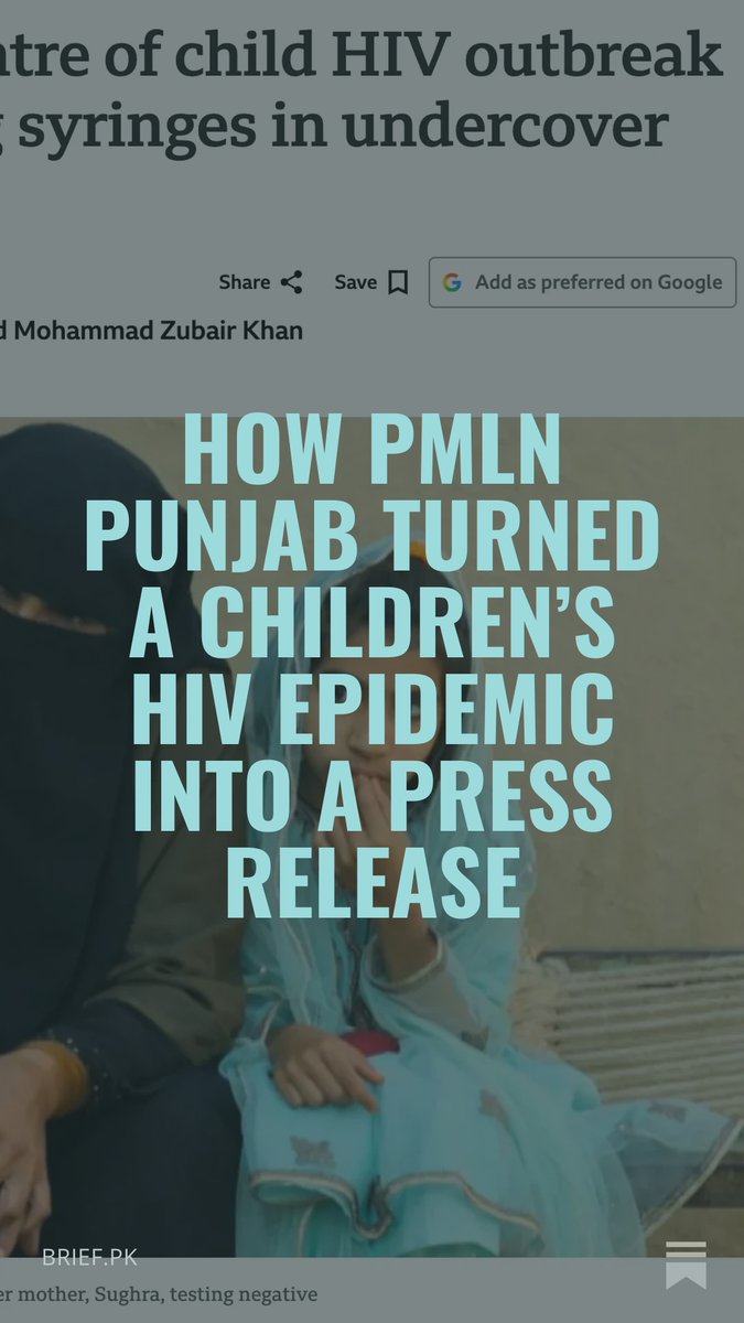 1/8 331 children in Taunsa tested positive for HIV after receiving injections at a government hospital where staff were reusing syringes on the children's ward. BBC Eye documented this on undercover camera. The PMLN Punjab government has known since March 2025. What it has done