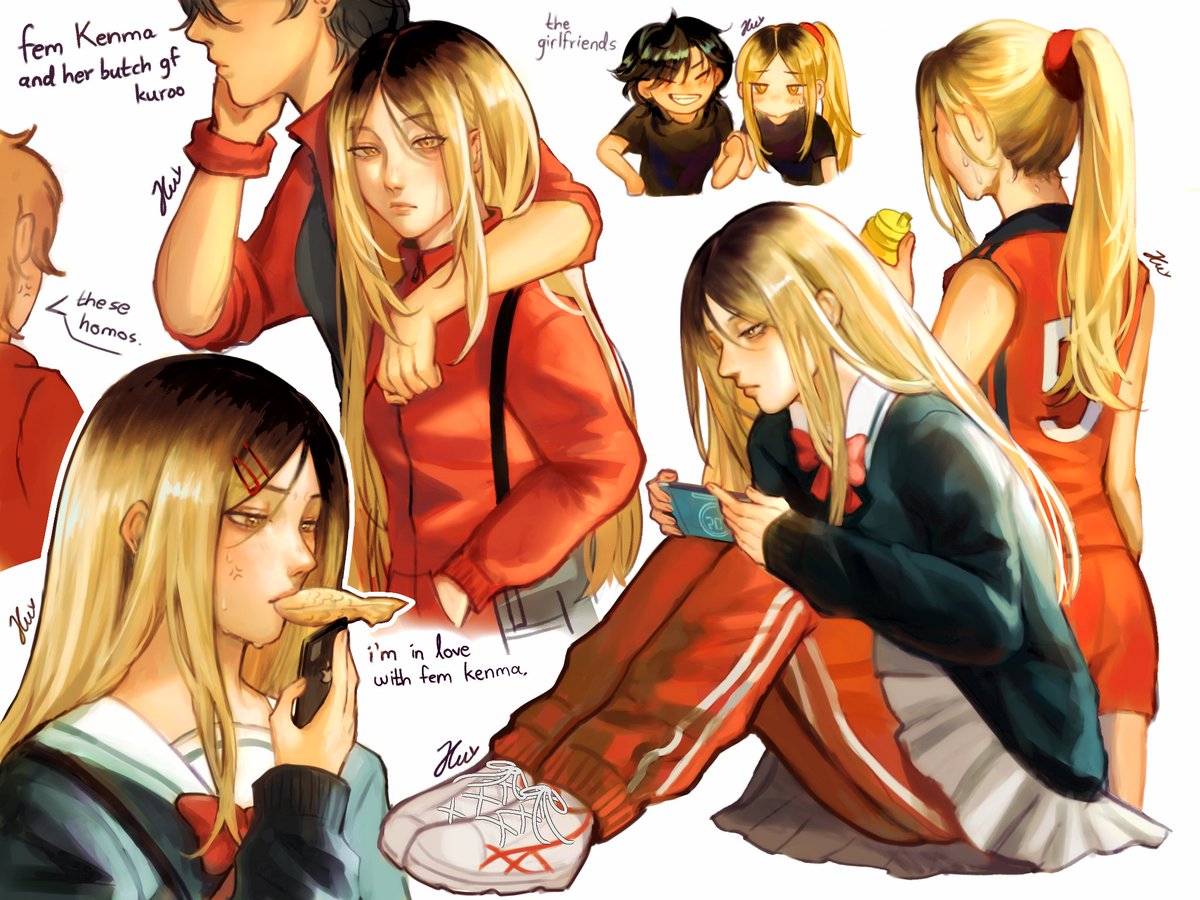 kukiiwi's tweet image. Finally finished this fem kenma sheet😭😭
#kozumekenma #haikyuu #kuroken