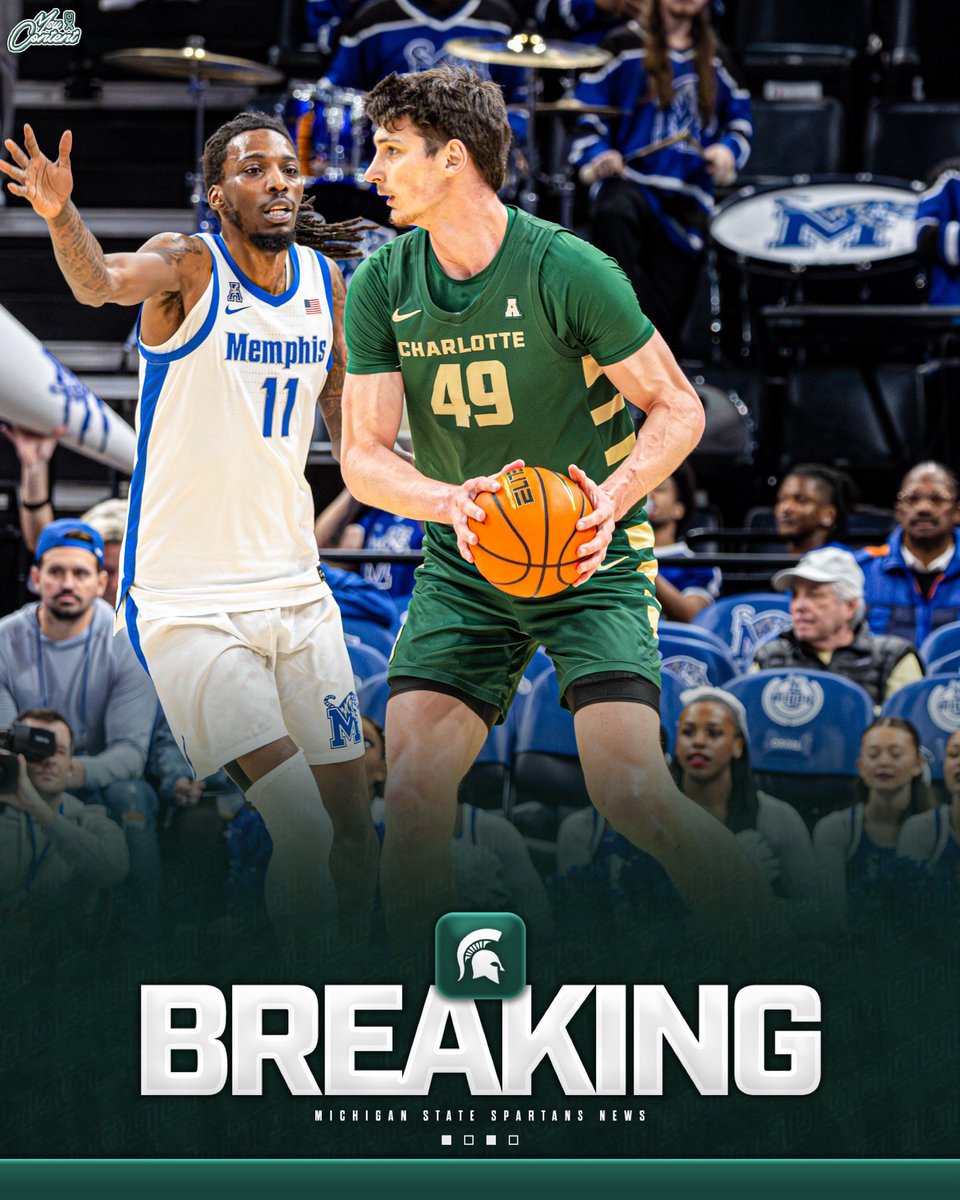 msucontent's tweet photo. BREAKING🚨 Charlotte transfer C Anton Bonke will visit Michigan State Friday.

Averaged 10.6 PPG, 8.3 RPG and 1.5 BPG. https://t.co/k93grmmbdW