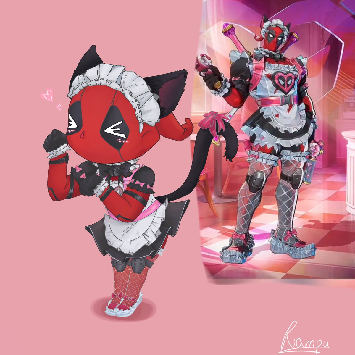 jist_sd's tweet photo. The suit suits him))) (⁠≧⁠▽⁠≦)

#Deadpool #art #maidoutfit #Marvel #chibi https://t.co/1s8qky2Db6