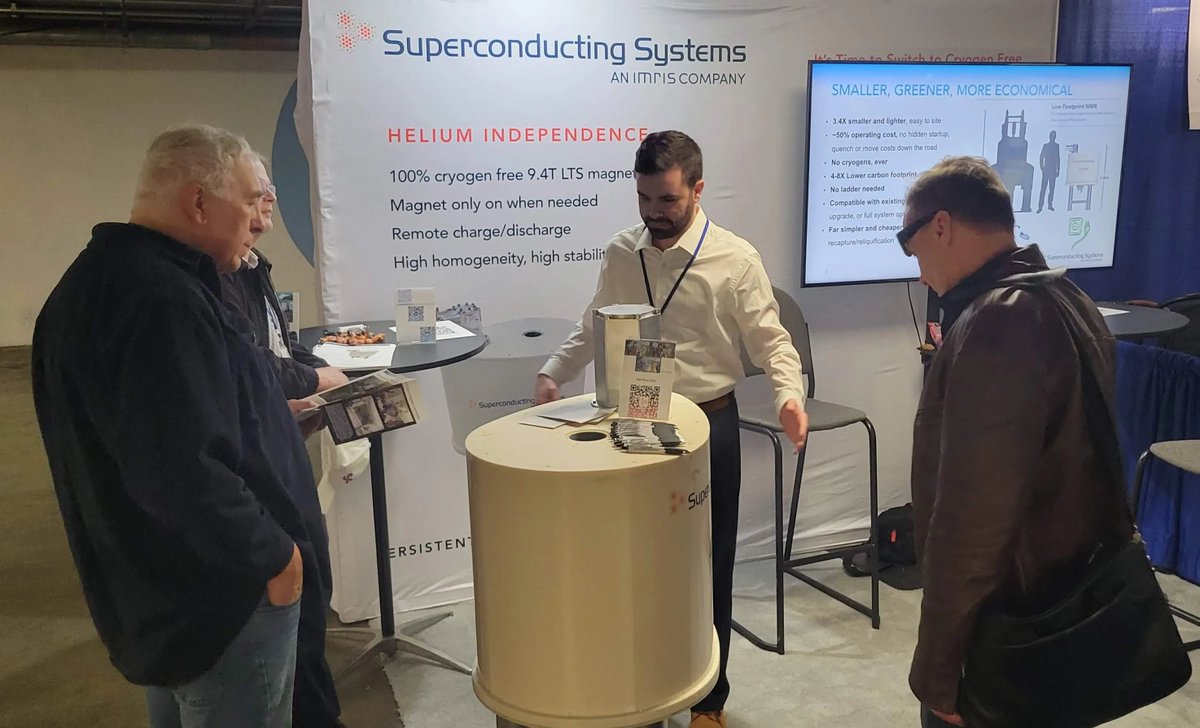 nmr900's tweet image. RT Superconducting Systems bsky.app/profile/superc… Yes, that is a full sized model of our 400 MHz wide-bore NMR in #ENC26 booth 20! NMR now has a smaller footprint. Physically, economically and Sustainably ! #NMRChat #sustainability #Cryogenfree 🧲