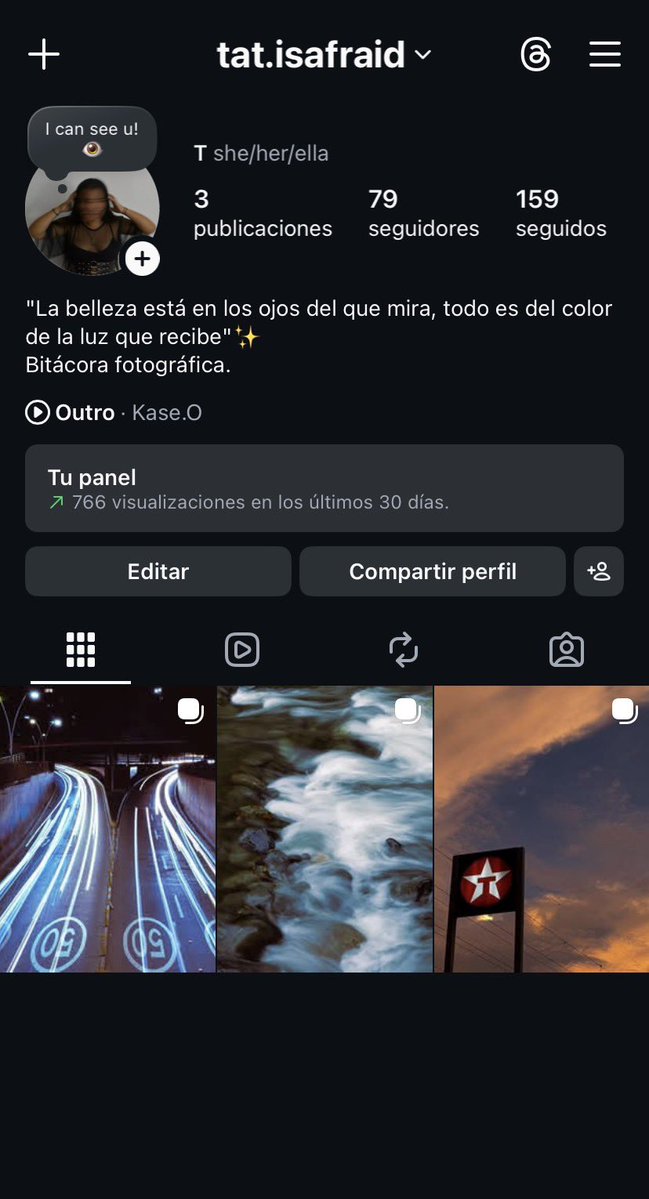 Poco a poco voy encontrando lo que me gusta y me representa en la fotografía: el movimiento, las largas exposiciones, las texturas y sin duda alguna el fuckin’ color.
¿Me siguen en IG? @ tat.isafraid
Eventualmente subo fotos tomadas por mí.