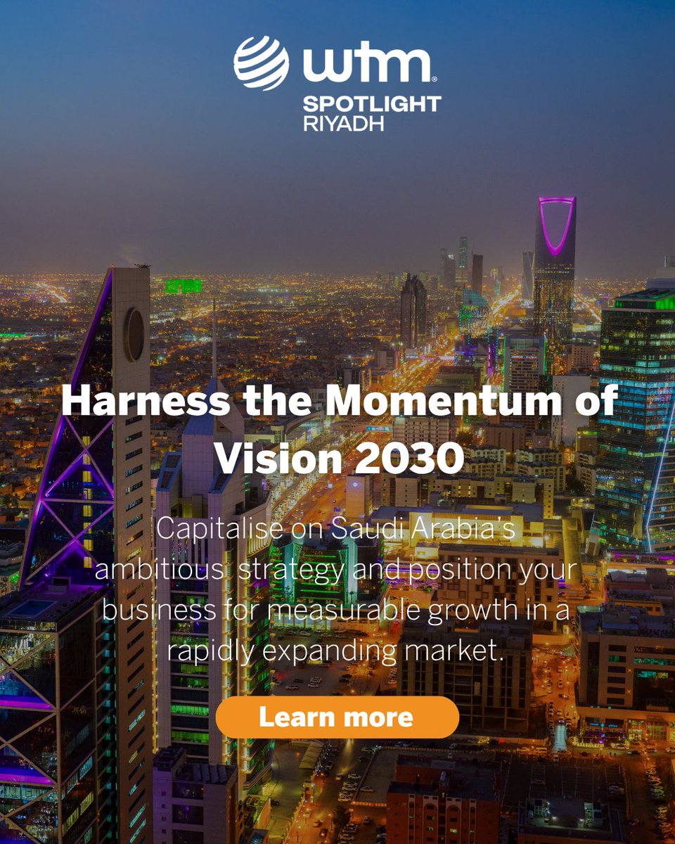 WTMSpotlight's tweet photo. Saudi Arabia is one of the fastest-growing tourism markets globally. 
https://t.co/V02J6fScw9

WTM Spotlight Riyadh connects the industry directly to this opportunity.

#WTMRiyadh #SaudiTourism #Vision2030 https://t.co/ilNq743zYD