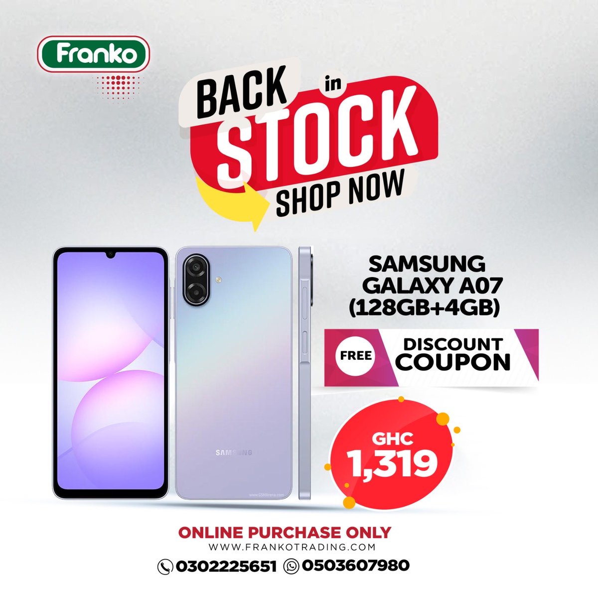 𝗕𝗮𝗰𝗸 𝗶𝗻 𝘀𝘁𝗼𝗰k 𝗮𝗻𝗱 𝘆𝗲𝘀, 𝘁𝗵𝗲𝘆’𝗿𝗲 𝗴𝗼𝗶𝗻𝗴 𝗳𝗮𝘀𝘁 🔥

Clean Design.Smooth Performance.Prices you’ll Love.
Plus a sweet discount to top it off 😉

Don’t wait till it’s gone again.

📞 030 222 5651 / 024 642 2338
📲 WhatsApp: ￼050 360 7980

#Samsung #galaxy