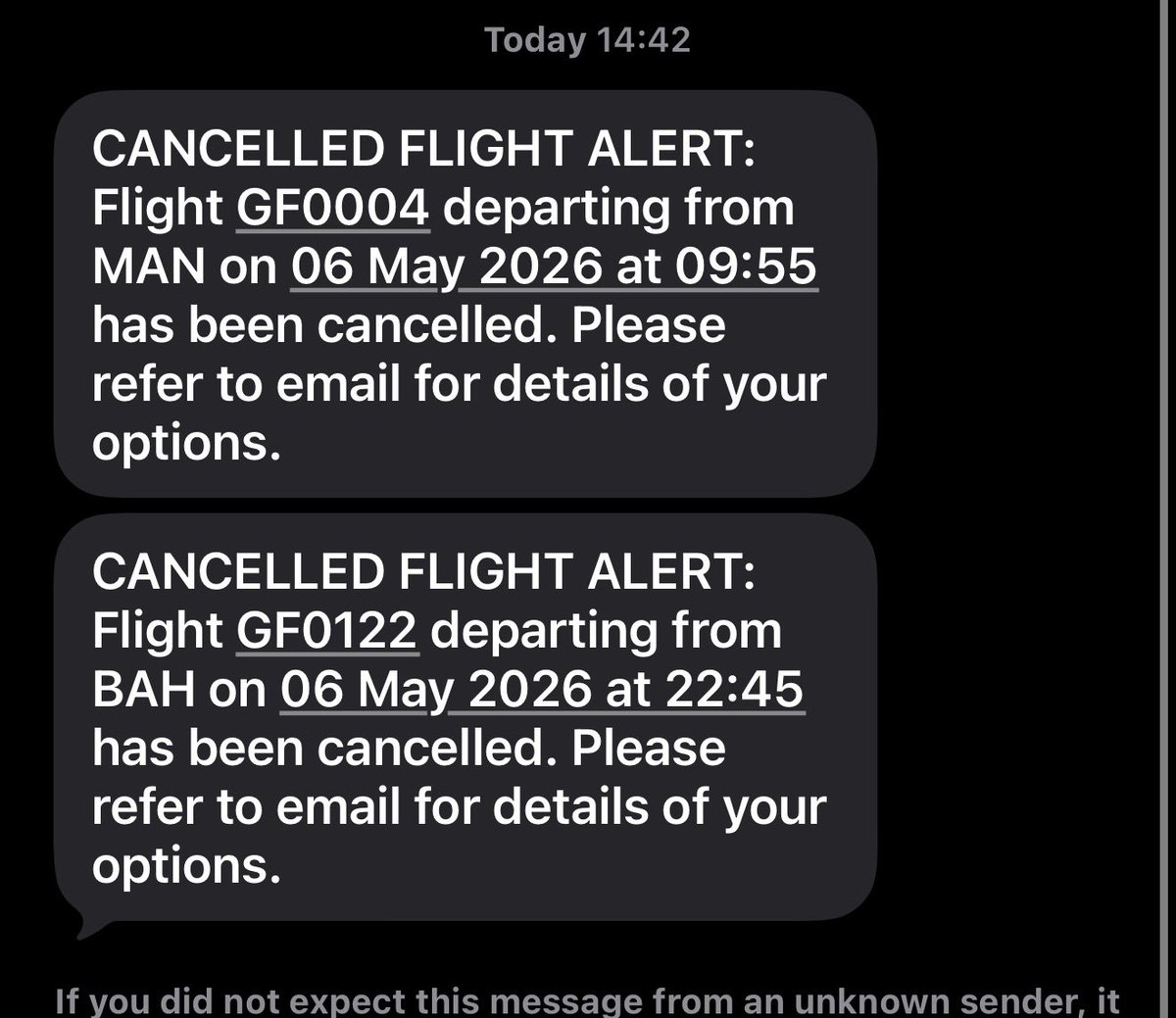 SteveSlattery's tweet photo. @GulfAir you have cancelled my flight leaving from Manchester but not the return flight coming back from China. How do you expect me to get there ? This was a return ticket that I bought. FYI if the website and call centre were fit for purpose I wouldn’t need to post on here. https://t.co/ZPfya2ELRM