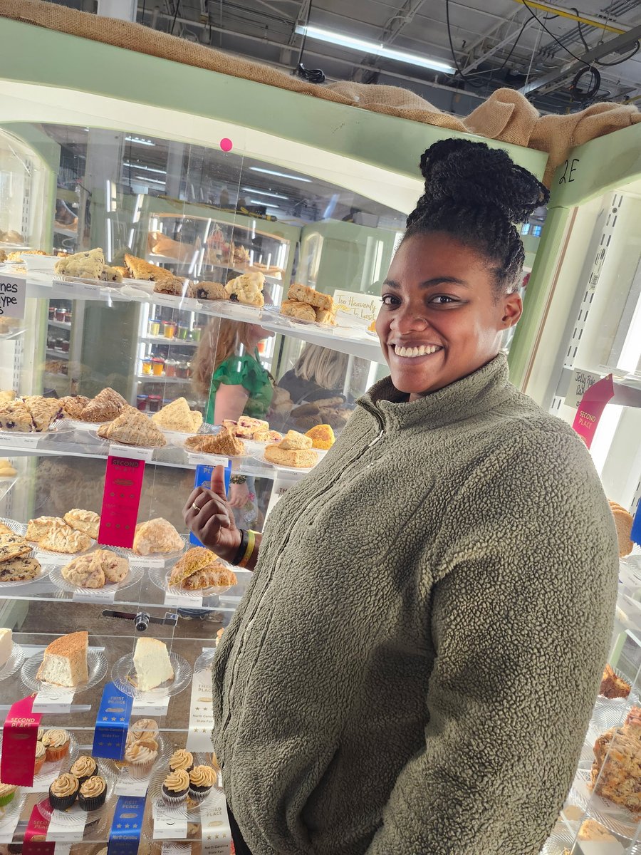 NCStateFair's tweet photo. The Baking Department at the N.C. State Fair is highly competitive. Jamesa Henry of Durham stood out with her scones and won a blue ribbon. Way to go Jamesa! 😱

Stay tuned as we highlight more of our ribbon winners from the 2025 N.C. State Fair. #NoTimeLikeFairTime #NCStateFair https://t.co/YJhOldBNkt