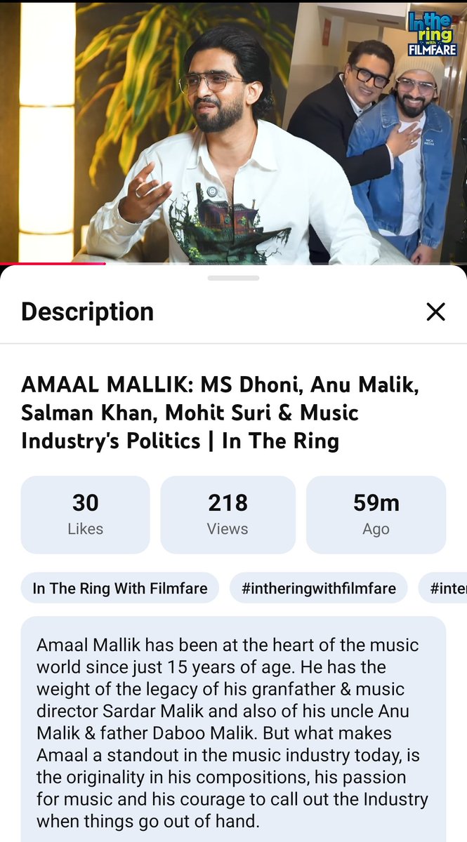 CashewIsSweet's tweet image. @AmaalMallik In the ring with #FilmFare

He talk about  MS Dhoni, Anu Malik, #SalmanKhan, Mohit Suri &amp;amp; Music Industry's Politics 🫠🫠

Link of Promo 👇- youtu.be/Vi1lfYniUYo?si…

#AmaalMallik #AmaalMallikLive