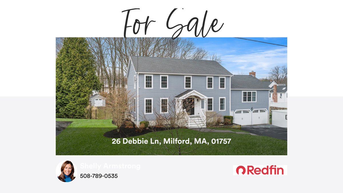 ArmStrongTeamRE's tweet photo. 🛌 4 🛀 3 🚘 6
📍 26 Debbie Ln, Milford, MA, 01757

My latest listing on RateMyAgent.
RES 9067481
https://t.co/tPpfeKB2ij

...
#ratemyagent #realestate #Redfin #forsale https://t.co/VNZwlybzuW