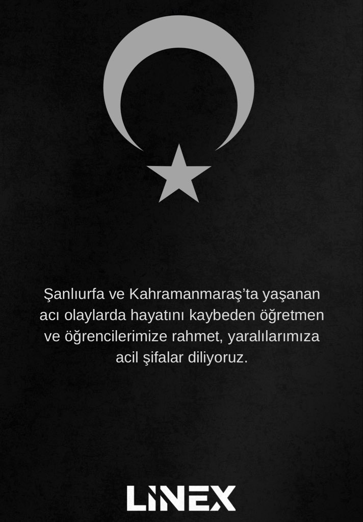 LinexMutfak's tweet photo. Şanlıurfa ve Kahramanmaraş’ta okullarda yaşanan ve can kayıplarına neden olan üzücü olayları derin bir üzüntüyle takip ediyoruz.

Hayatını kaybedenlere Allah’tan rahmet, ailelerine ve yakınlarına başsağlığı diliyoruz. Yaralananlara acil şifalar temenni ediyoruz.

Eğitim ortamlarının güvenliği hepimizin ortak sorumluluğudur. Sağduyu ve hassasiyetle hareket edilmesini temenni ediyoruz.