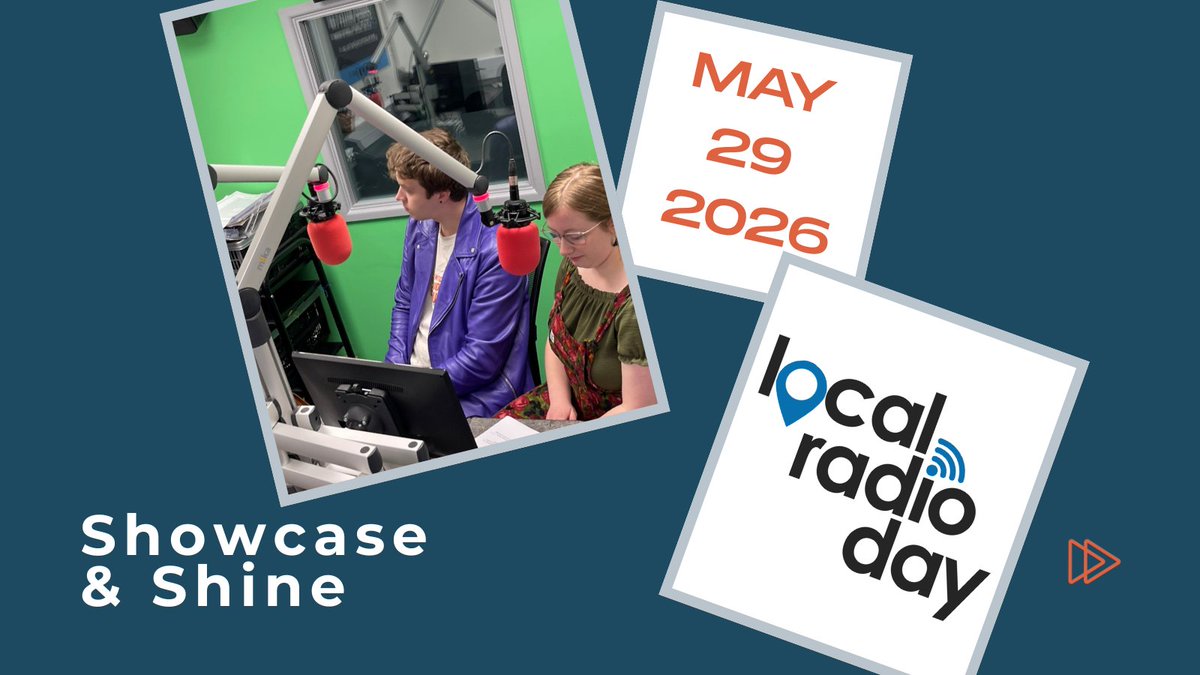 localradioday's tweet photo. Save the date 📅 #LocalRadioDay 2026 is on Friday 29 May! The @SoundVisionCIO team are excited to reveal this year’s theme: Showcase &amp; Shine ✨
Register now to take part: https://t.co/7nEIZ0kxkO
#LocalRadio #CommunityRadio #HospitalRadio #UniversityRadio https://t.co/bpWThL7Dvm