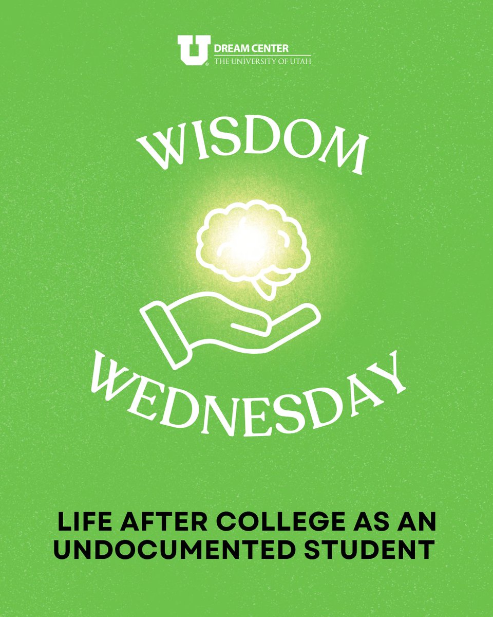 UofUDreamCenter's tweet photo. Wisdom Wednesday ✨

Graduation is just the beginning. As an undocumented student, life after college comes with unique challenges—but also opportunities to build your own path through resilience, creativity, and determination. https://t.co/Ya2RvrUpcm