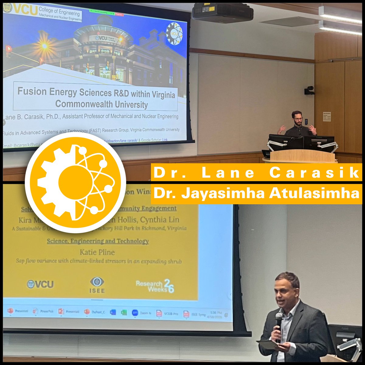 mnevcu's tweet image. MNE’s own Drs. Lane Carasik &amp;amp; Jayasimha Atulasimha were featured speakers at the recently concluded 2026 ISEE Symposium!

#vcuengineering #mechanicalengineering #nuclearengineering