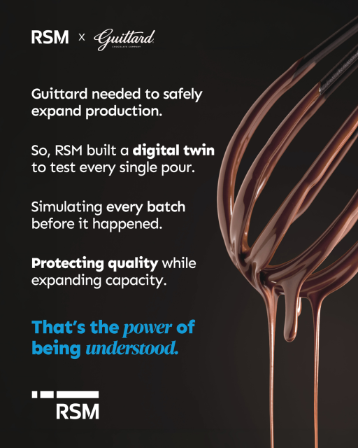 Scaling a 150-year legacy shouldn’t mean risking its quality.

See how RSM built a digital twin for Guittard to test operational changes in a safe virtual environment, ensuring no disruptions to real-world operations: rsm.buzz/4cKlKvf