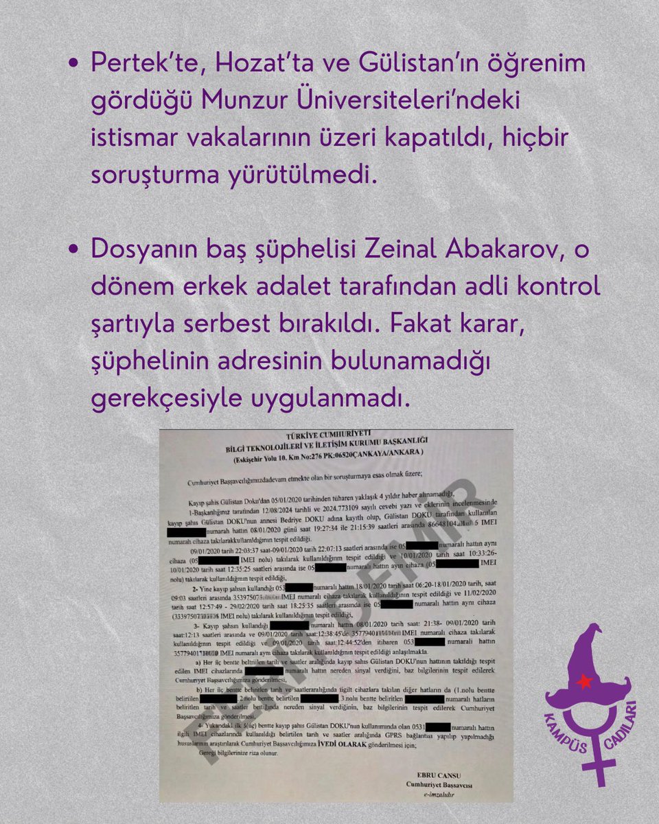 Gülistan Doku, Rojin Kabaiş, Rojwelat Kızmaz, Nadira Kadirova ve katledilen tüm kadınlar için adaleti kadınlar sağlayacak! 

AKPlilerin erkek adaleti, bürokrasi güçlerini kullanarak kadınların hayatlarını altüst etmesine izin vermeyeceğiz!
