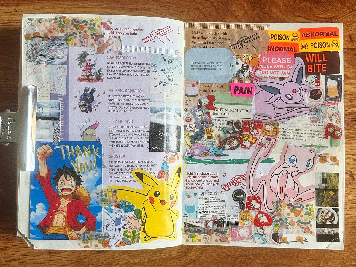 rememb3rdays's tweet image. today's #JOURNAL spread with some #JUNK and stickers given to me by oomf :] 💖🌟