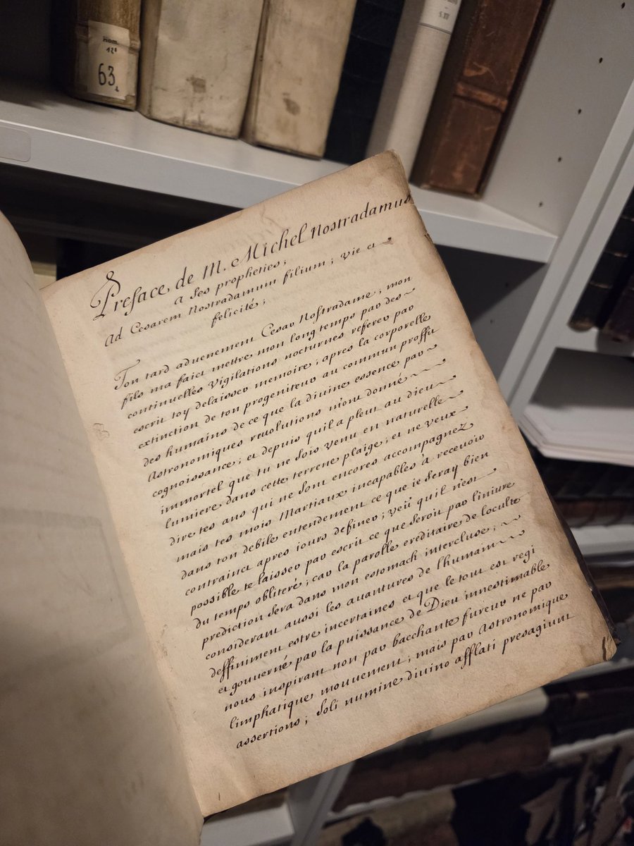 GuyWithTheBooks's tweet photo. I have bought and sold quite a few rare occult text over the years.

Iamblichus, De Porta, Agrippa, and more.

However, a manuscript edition of The Prophecies of Nostradamus, produced in 1684 and copied from a 1568 edition? Well now..... that's a first. https://t.co/Df9uUWqqGc