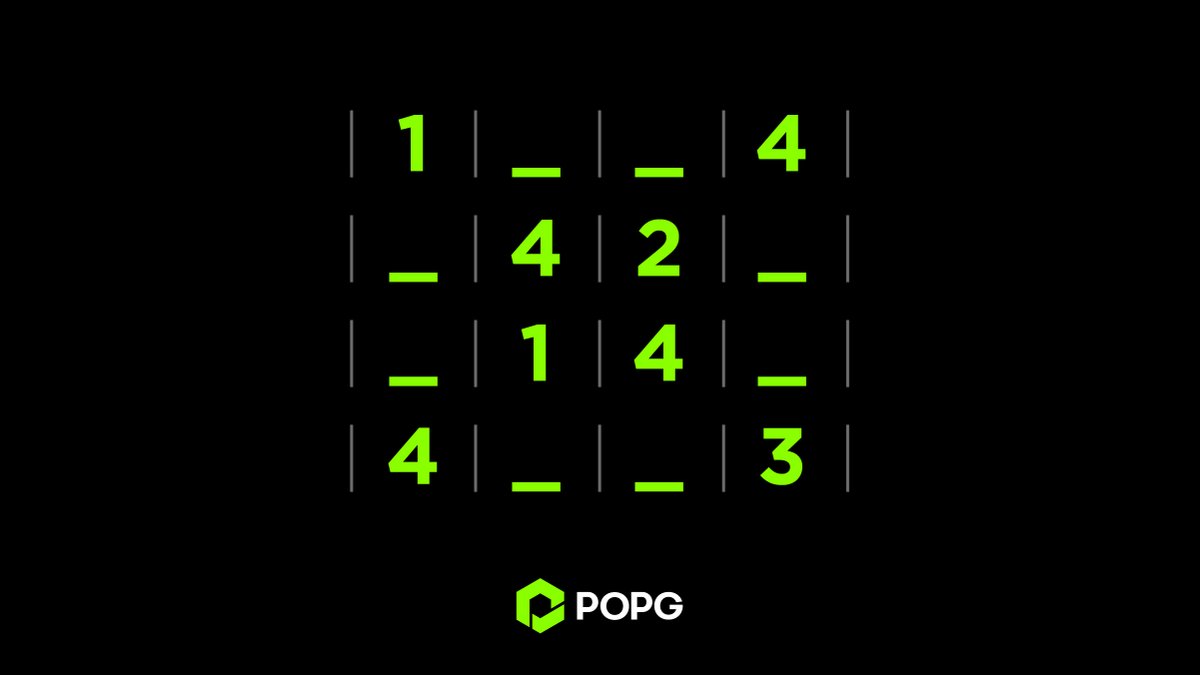 POPGtoken's tweet photo. Mini Game Challenge π§©
Fill in 1β4 so every row, column, and block has all numbers.
Give it a try π
#POPGChallenge #BrainTeasers #MiniGameFun https://t.co/hgSIpSrdZz