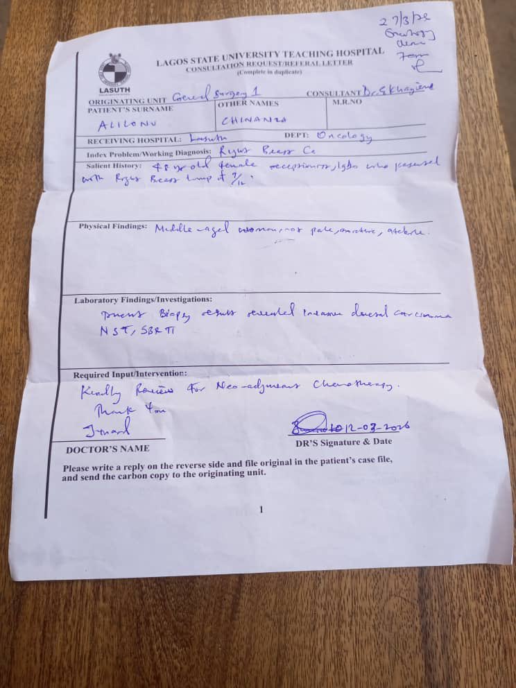 equitysociety_'s tweet photo. Dear friends and kind-hearted people,

This poor widow is battling advanced breast cancer. Just two days ago, a test confirmed that the cancer is spreading rapidly. She has already raised ₦500,000 through contributions, but she urgently needs surgery to remove it before it's too late.

Even the smallest amount — even one kobo — can make a difference. Please, let us not allow her to die in pain. Any help you can give will be deeply appreciated.

Thank you and God bless you.
If you want video call with her to ascertain some facts you’re free to request that.

Account number 6008594961
Account Name: ALILONU CHINASA HARRIETA
Key stone Bank