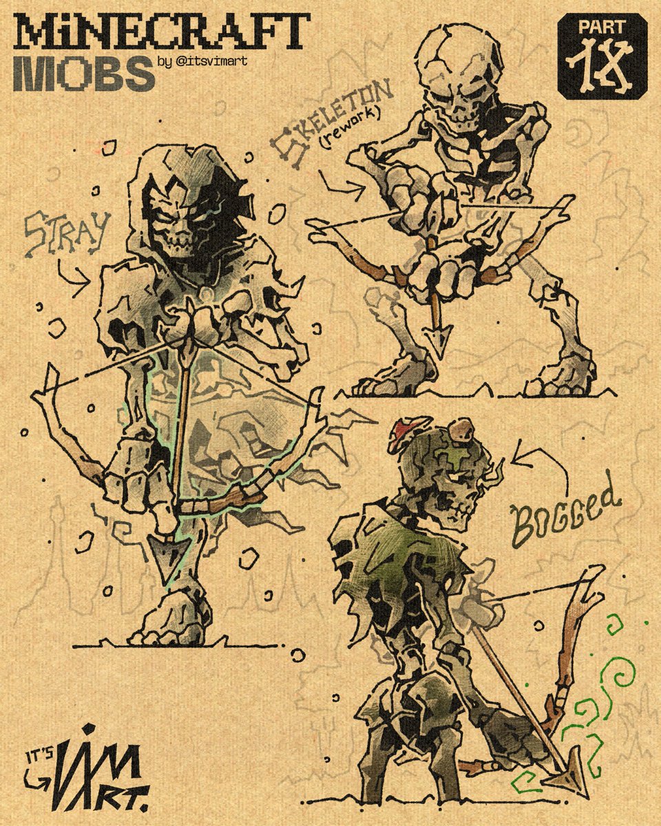 itsvimart's tweet image. #Minecraft Mobs 🦴 Part 18