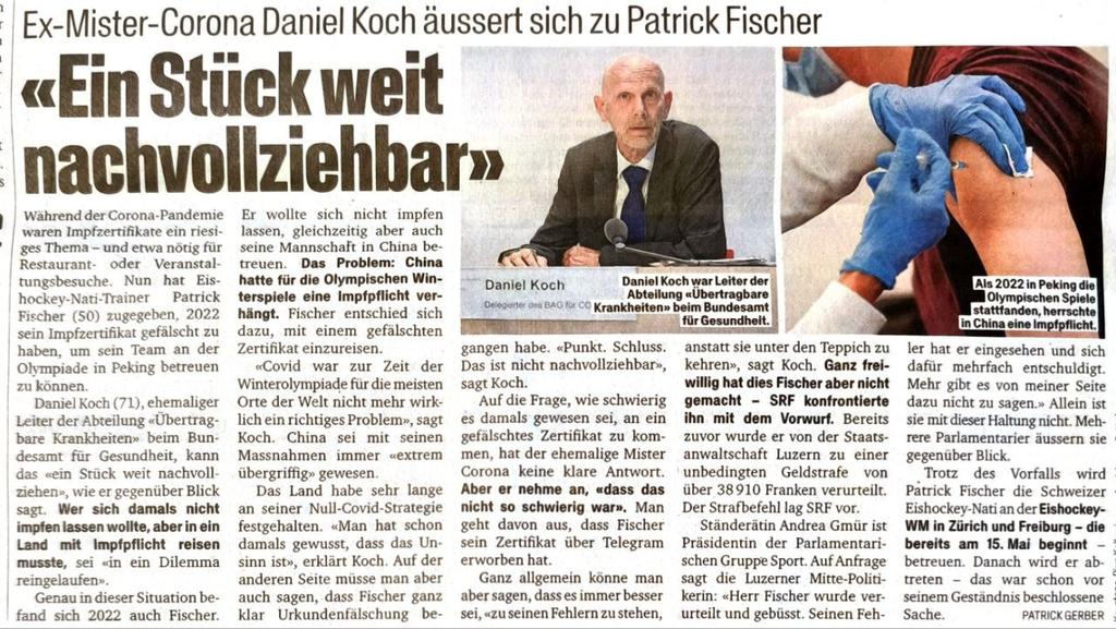 Der Drecksblick legt sich wirklich ins Zeug, um so viel wie möglich aus dem "Fall Fischer" heraus zu schlagen. Jetzt, mit der Reanimierung von ex. Mr. Covid, Daniel "Ich weiss nicht was ein PCR-Test ist" Koch, sind wir vermutlich auf dem Gipfel der Absurditäten angelangt. Blick