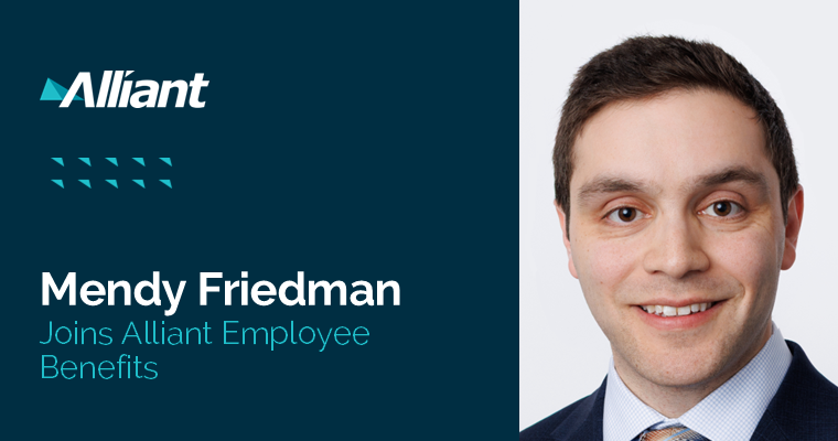 AlliantIns's tweet image. Mendy Friedman has joined #AlliantInsurance as First Vice President. He will partner with employers to design and implement data-driven health and welfare strategies that balance cost, mitigate risk, and enhance employee experience. #EmployeeBenefits  bit.ly/4vvTJ25