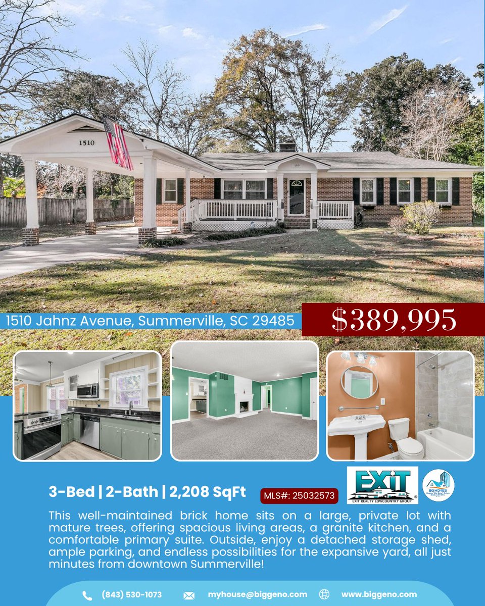 CohenEugeno's tweet image. Asking price: $389,995
SqFt: 2,208
Bedrooms: 3
Bathrooms: 2

Holla at me! ☎
Cell: (843) 530-1073
myhouse@biggeno.com

#1510JahnzAvenue #SummervilleSC #HomeForSaleInSummerville #Summerville #EugenoCohen #BGHomesTeam #EXITRealtyLowcountryGroup

zurl.co/LRfWA