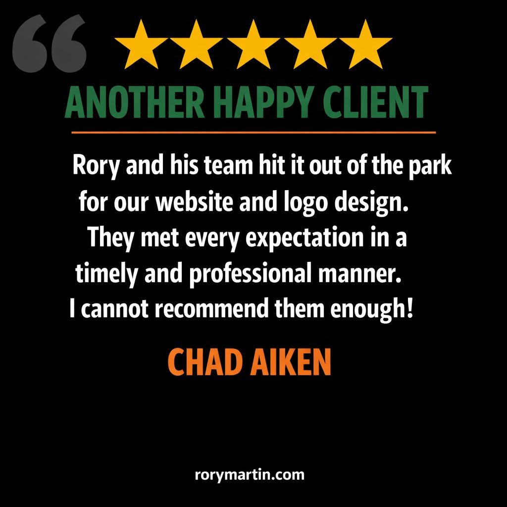 rorymartin's tweet image. ⭐⭐⭐⭐⭐ "Rory and his team hit it out of the park for our website and logo design. I cannot recommend them enough!" — Chad Aiken. Helping brands shine is our top priority! #WebDesign #LogoDesign #HappyClients