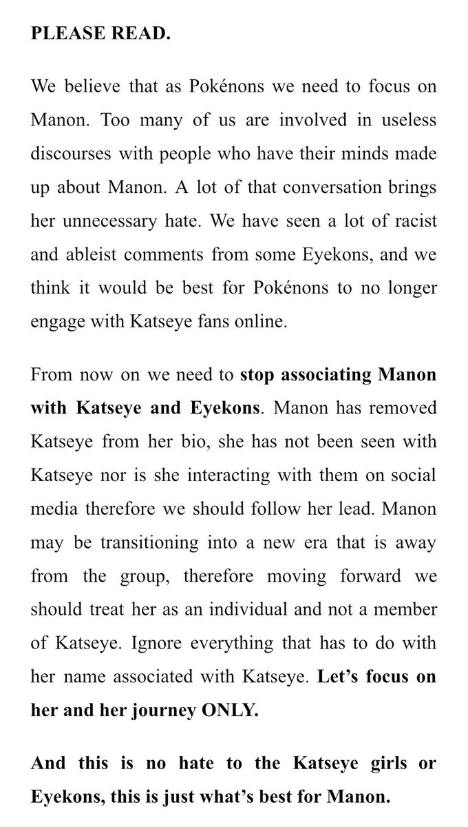 manonloops's tweet photo. A Message for Manon fans‼️

Moving forward, our energy should be going towards supporting Manon. Disengage with negativity and focus on spreading positivity. https://t.co/ZISYCG8WLz