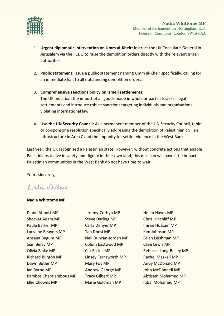 Nadia Whittome MP tweet media