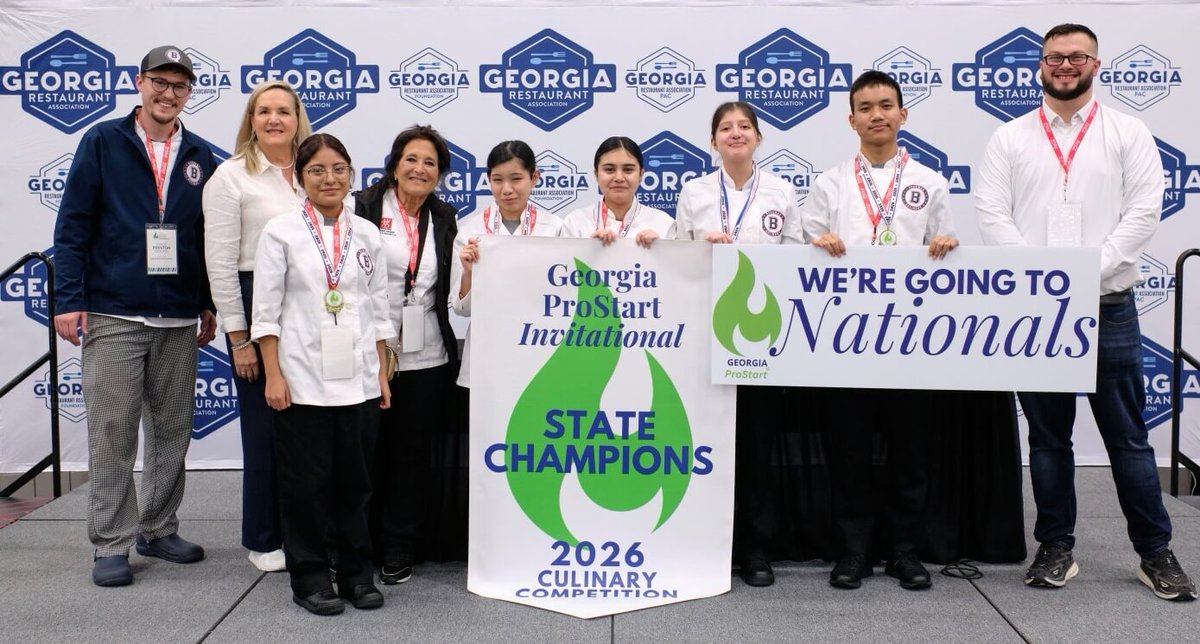 GwinnettSchools's tweet photo. Congratulations! Berkmar and Meadowcreek High School’s culinary and hospitality management teams swept first through third place in both categories at the Georgia ProStart Invitational! Learn about these teams and their competition experience here: https://t.co/h07AgVnUFl https://t.co/8woHKAT9qf