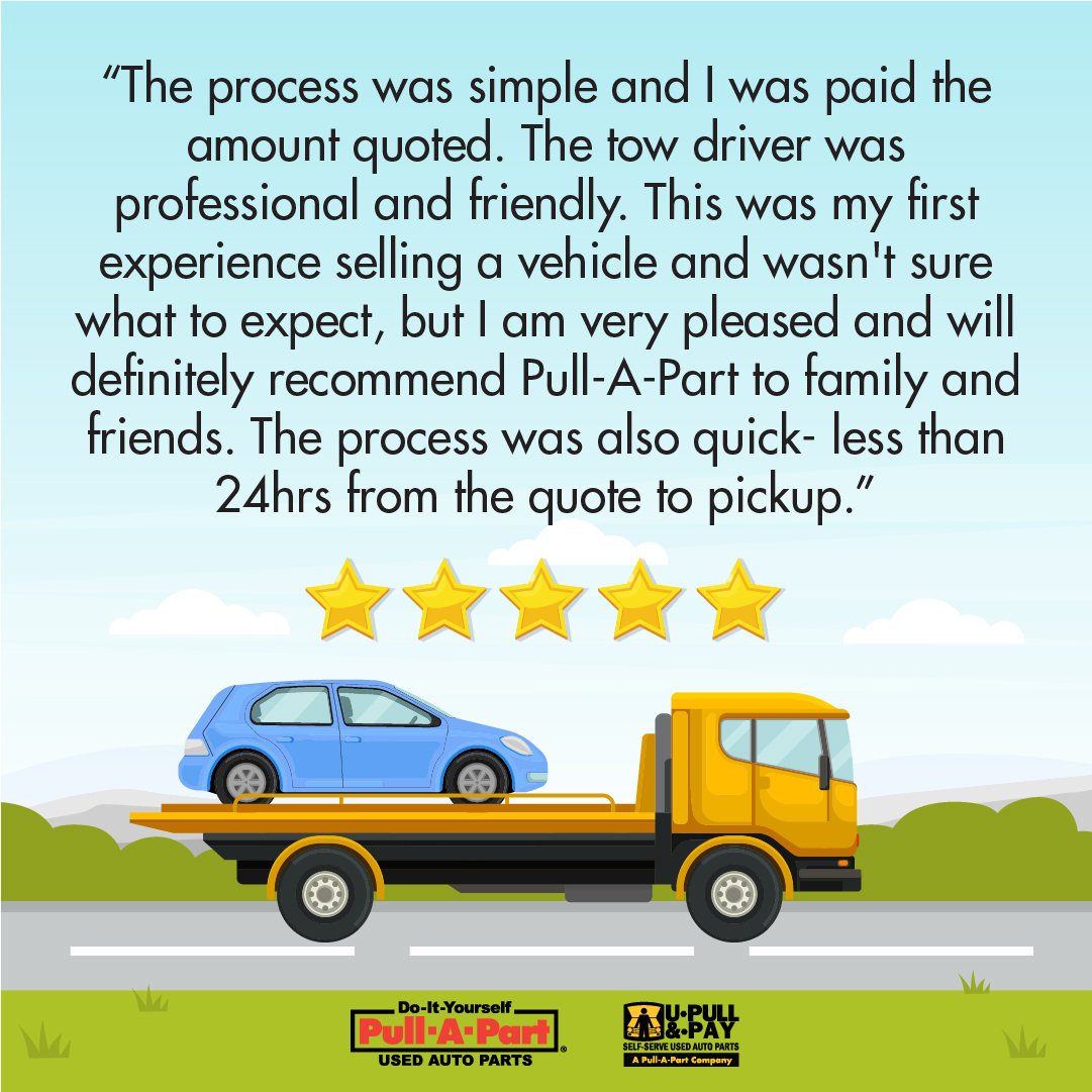 Got a junk car to sell? Visit pullapart.com/sell-my-junk-c… for your free online quote, and to get the process started! Our team is standing by for a quick, easy, and enjoyable experience!