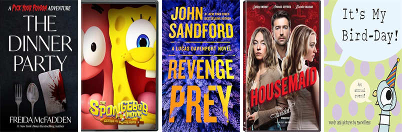 SheridanPLib's tweet photo. This week the Sheridan Public Library has sixteen new books and two new movies.  New items include The Dinner Party. https://t.co/YJV0L8JXFw https://t.co/7f91BO0ZbS