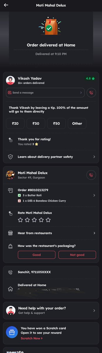 isam91's tweet photo. @zomato @zomatocare I was delivered the wrong order and your customer care didn't even refund me the whole order cost.

This is absolutely horrible and extremely unprofessional.
Even after overcharging me for the food and you didn't have the audacity to give me a full refund. https://t.co/R7IzPWSLo1