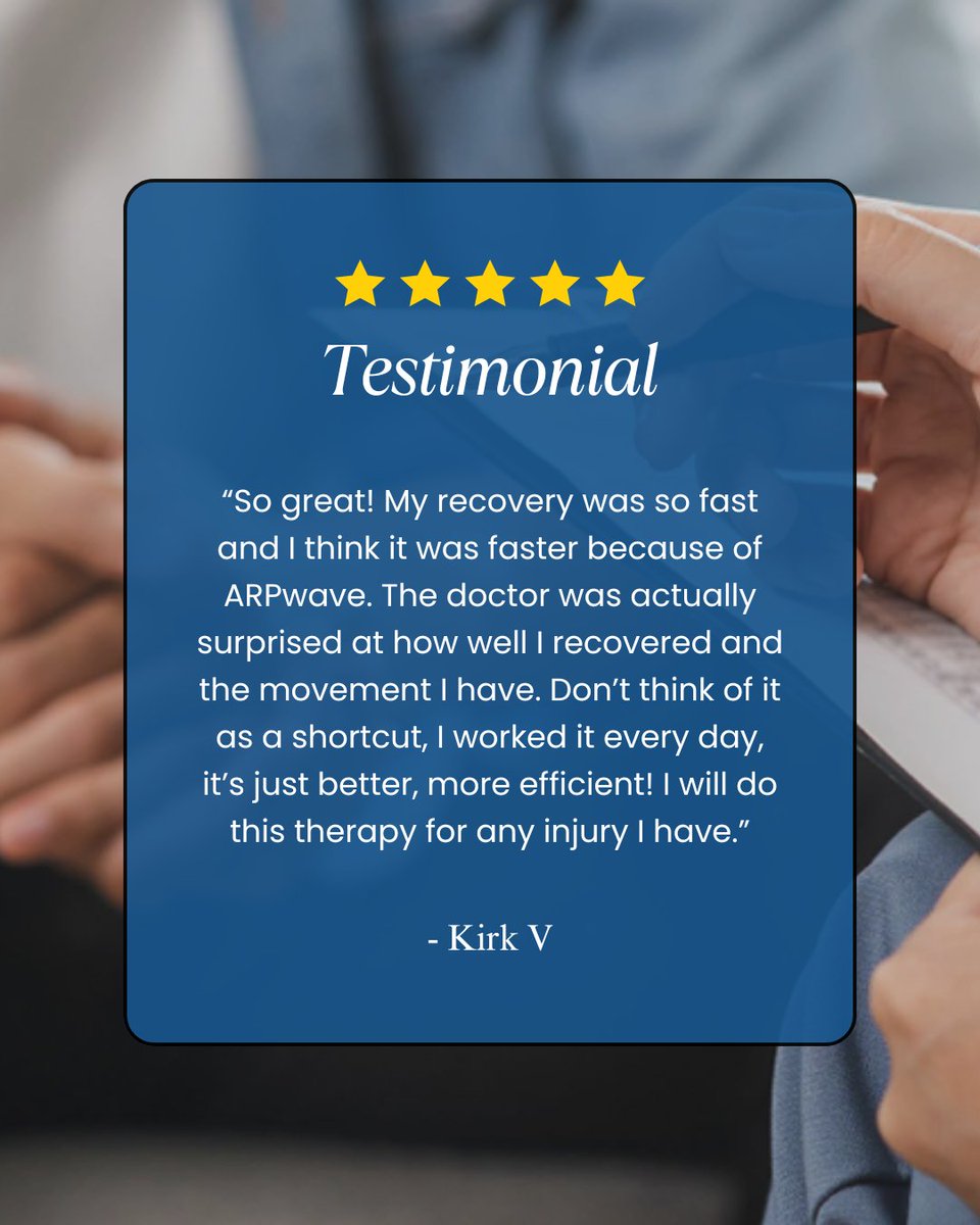 arpwave's tweet photo. When your fast recovery surprises even your doctor 👀
Thanks for sharing your experience, Kirk! https://t.co/OT8XyyW8mB
