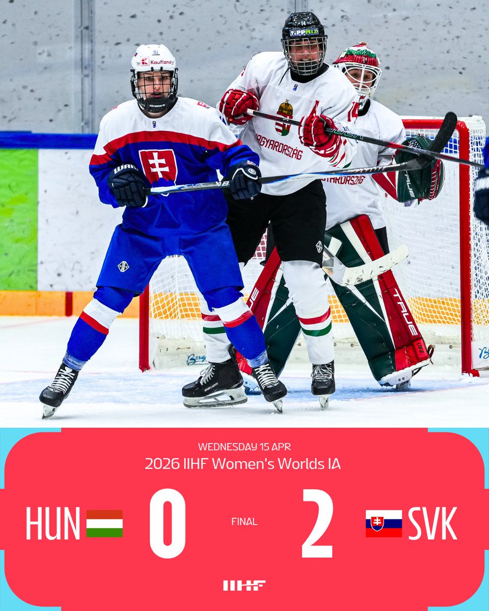 IIHFHockey's tweet image. Slovakia secures the win over Hungary! 💪🇸🇰 #WomensWorlds #IIHF @HockeySlovakia