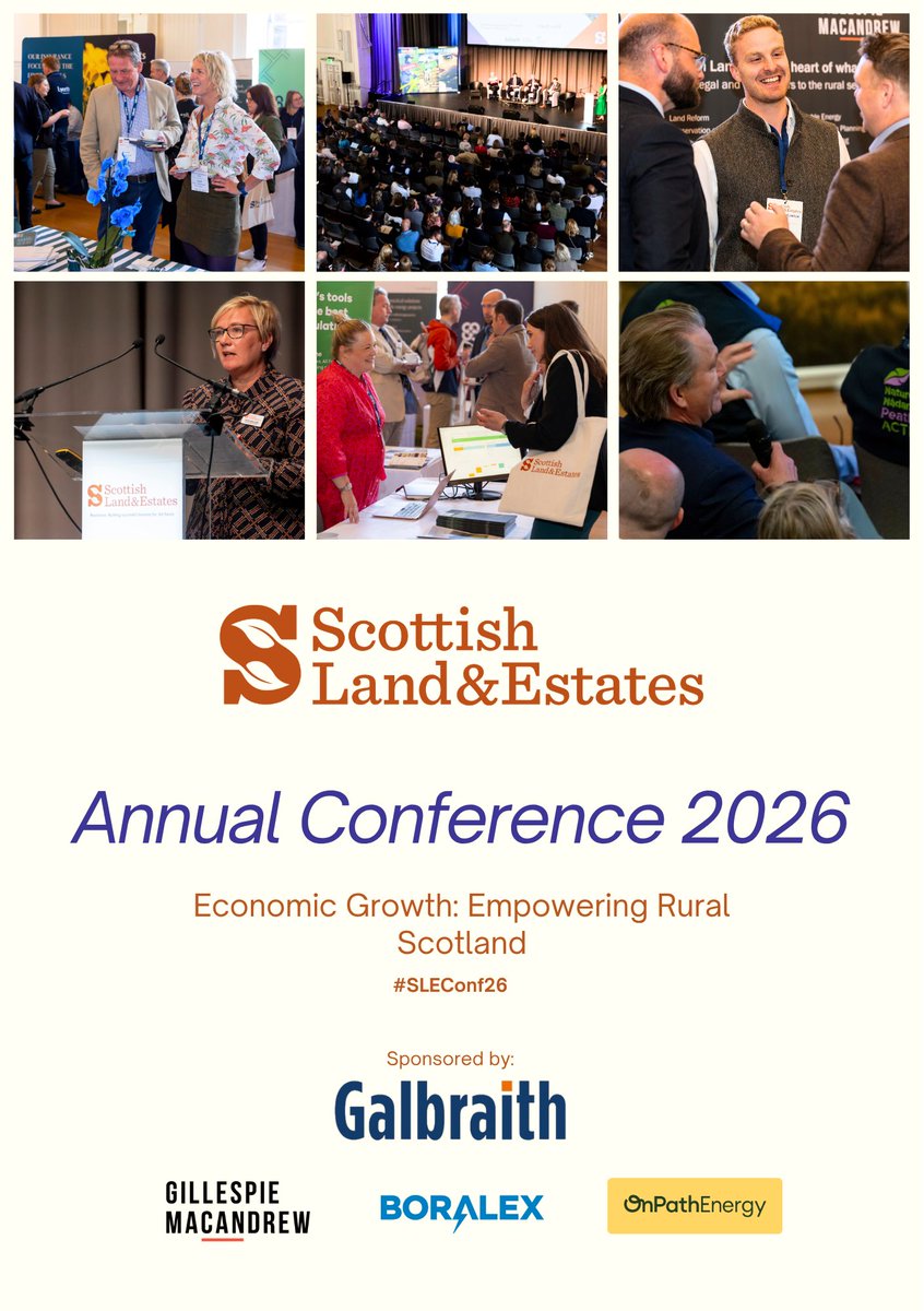 ScotLandEstates's tweet photo. 🛎️Scottish Land &amp; Estates’ Annual Conference is fast approaching.

Taking place at the Assembly Rooms in Edinburgh on 20 May, this year’s event will focus on growth sectors in rural Scotland - 💻book now to avoid disappoint.

We look forward to seeing you there

Link below 👇 https://t.co/hX5I1b4tTp