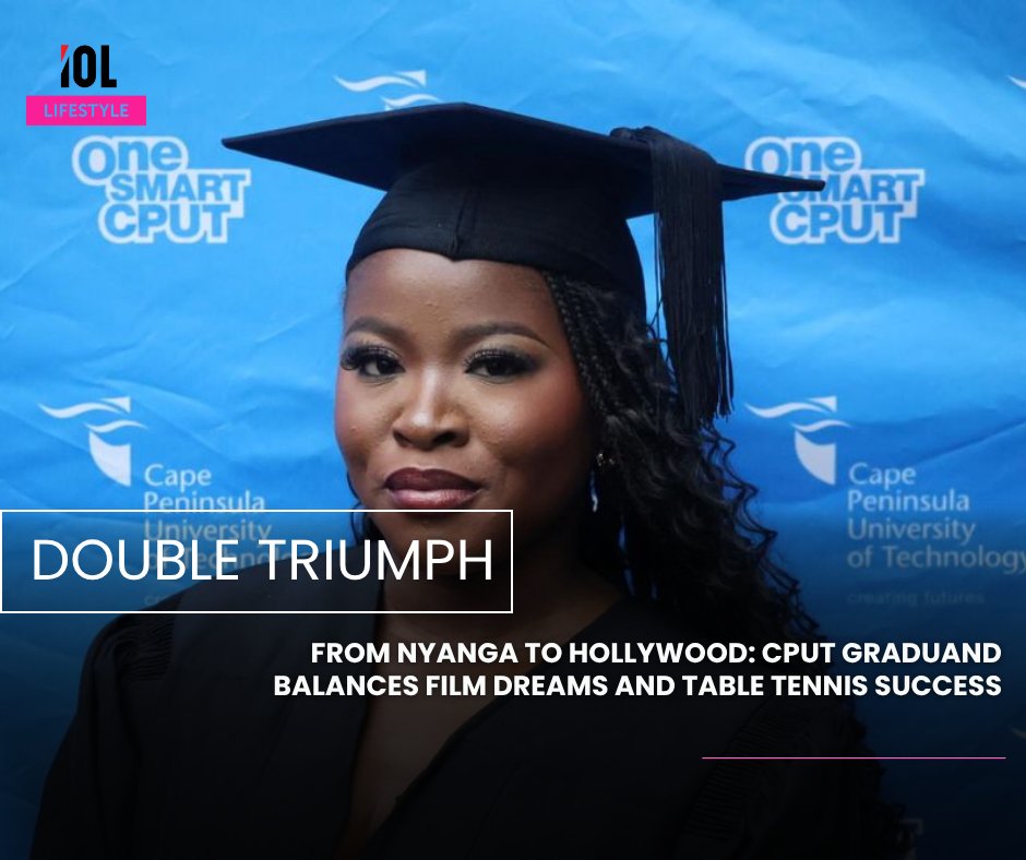 IOL's tweet photo. CPUT graduate Anande Kuse, from Nyanga, balances film production excellence, table tennis success and a Hollywood breakthrough role, emerging as one of this year’s standout student achievers this year's ceremonies.
#AnandeKuse #CPUT #Nyanga
Read on: https://t.co/WFxPyHLO34 https://t.co/5JtdZXmCZt