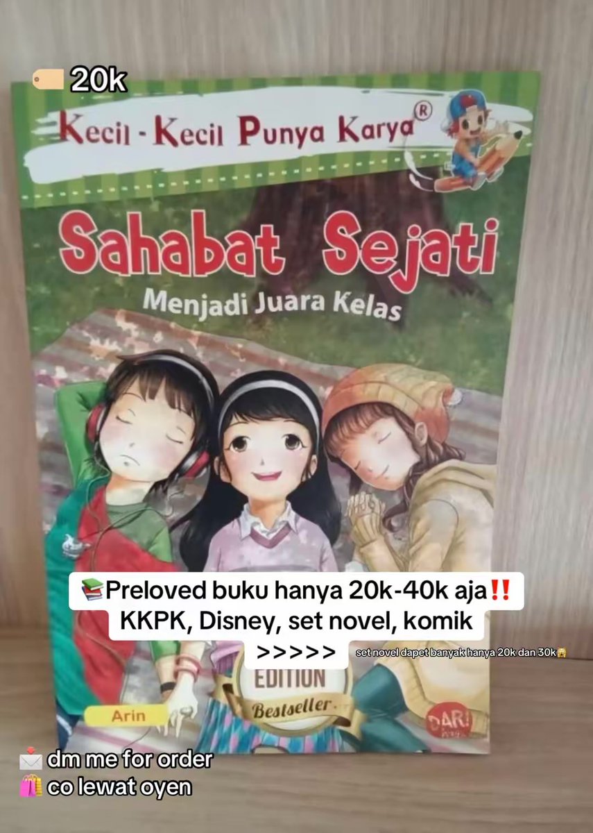 Haesya12's tweet image. WTS BUKU BUKU CERITA‼️ pt 1
🩷 good condition
🩷 co lewat oyen 
🩷 kkpk
Jika berminat bisa reply, dm atau pc @/haegallery di tiktok, nanti aku kasih link co nya. Tolong like n rt.
#zonauang #preloved #wts #wanttosell #buku #kkpk #prelovedbuku #bukucerpen #forsale