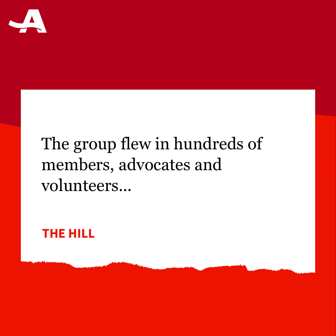 AARPadvocates's tweet photo. ✈️ AARP Advocates from across the nation are in our nation's capital today. 

#AARPOnTheHill https://t.co/iSCpnt3TcM