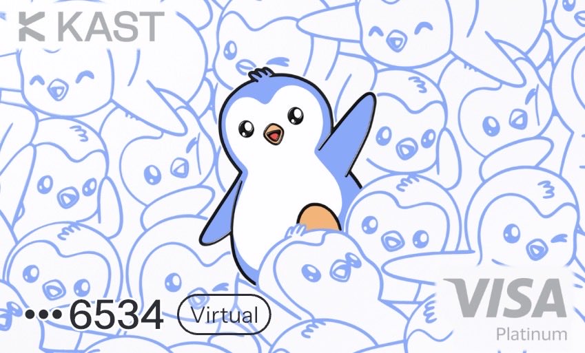 Got my virtual Pengu Card from KAST, set it as my default card in Apple Pay, and I’m going to be using it from now on 🐧🐧🐧