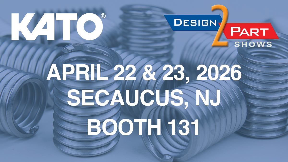 KATOFastening's tweet image. 📢 KATO is heading to the @Design2Part show in Secaucus, NJ!  

April 22–23 | Booth 131 

KATO Pro-Kits will be on site, the world's first Tangless MRO / thread repair kit. Stop by to see how Pro-Kits deliver a complete solution to get the job done right👍🔩#fasteners✈️#aerospace