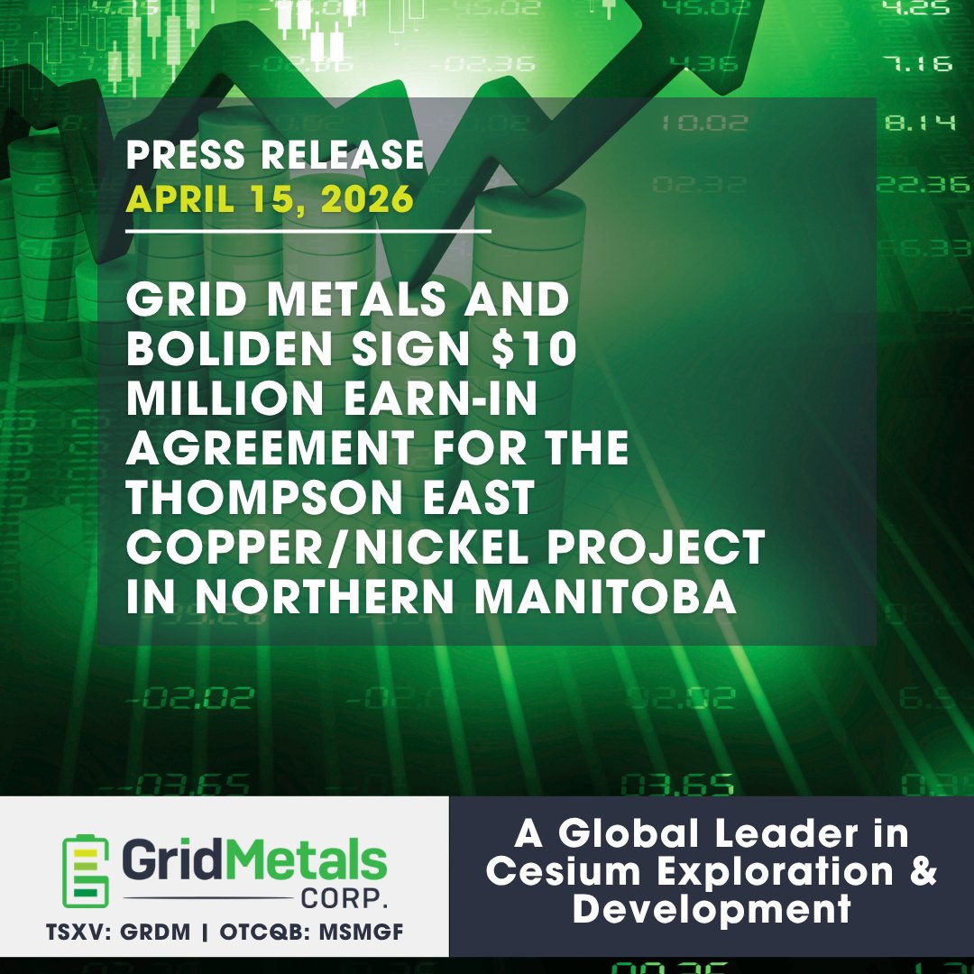 GRIDMETALS's tweet image. Positive developments for our Thompson East Copper/Nickel Project in Northern Manitoba.

You can read the full press release here: gridmetalscorp.com/site/assets/fi…

#mining #manitoba
