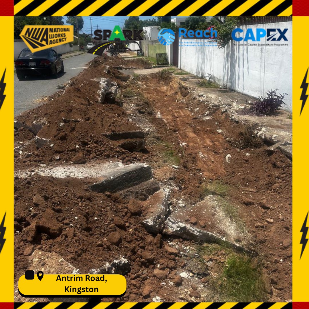 NWA_JA's tweet photo. This week in the field ⚒️🚧

We are in 📍Vineyard Town

The Shared Prosperity through Accelerated Improvement to our Road Network (SPARK) is continuing to make strides in communities across Jamaica.

#NWAUpdate 
#SPARKJamaica
#AskSpark 
#nwajamaica https://t.co/A8GcCohthJ